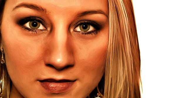 portrait close up - brushstrokes "pop oils"