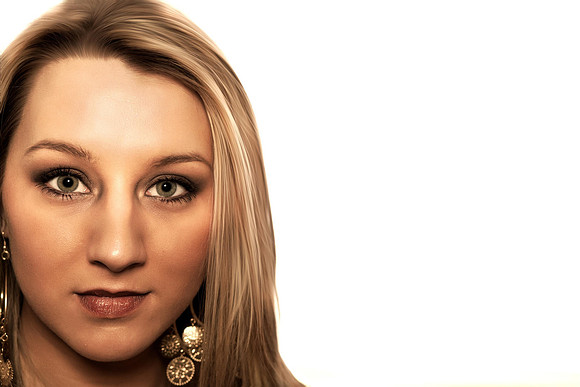 warm, bleached portrait touch up